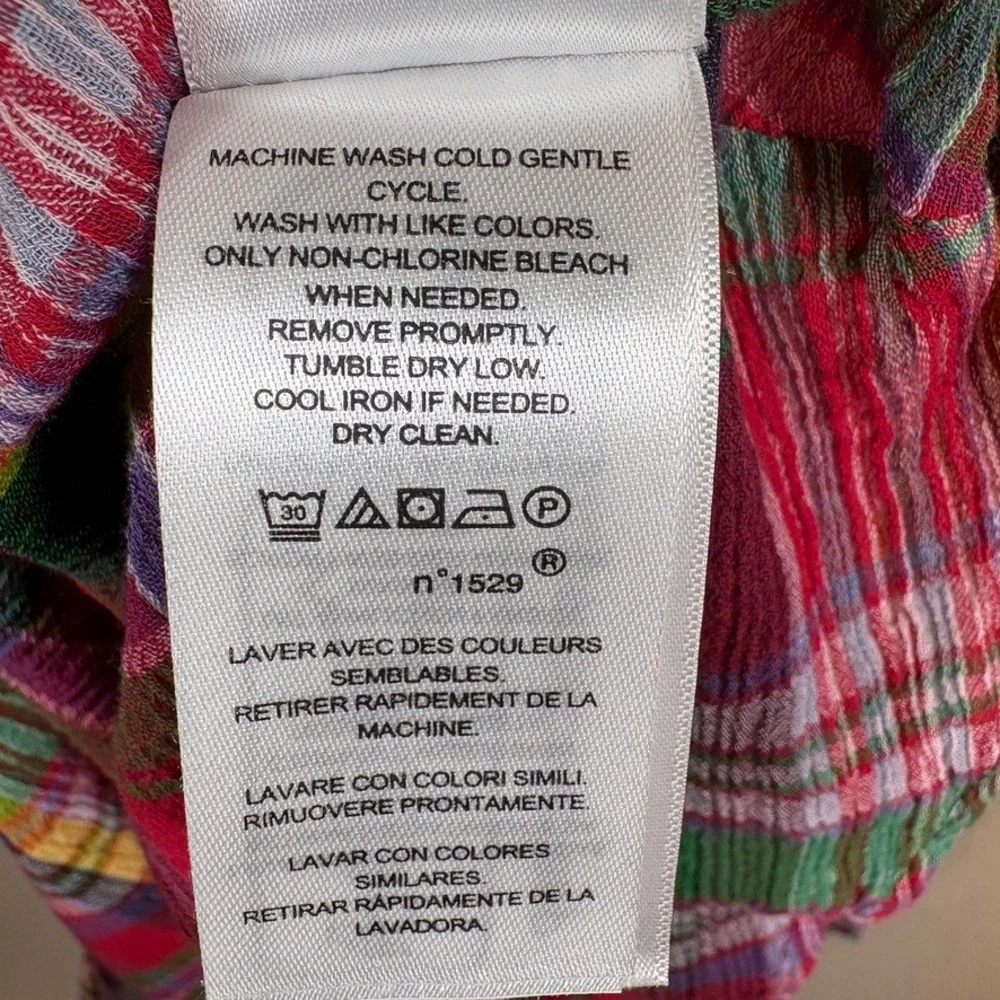 Lauren Ralph Lauren Plaid Crinkle Cotton A-Line Dress Sz 10 Preppy Heritage FLAW